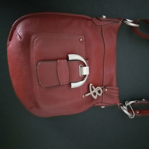 B. Makowsky Leather Red Crossbody Handbag
